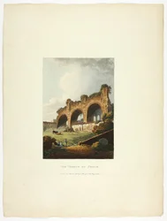 Le Temple de la Paix, plaque neuf des Ruines de Rome