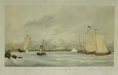 Attaque de pirates chinois par la pinasse du HMS 