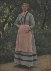 Jeune fille dans un jardin