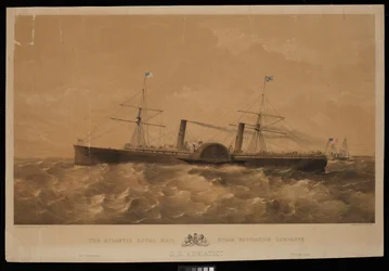 Le paquebot S.S. Adriatic de la compagnie Atlantic Royal Mail Steam Navigation, vers 1856