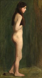 Nu en studio en vert