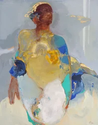 Caught In The Moment 1, 2021 (acrylique, pastel et feuille d