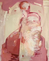 In Stillness We Unfold : Ignition, 2025 (acryliques et pastels sur toile)