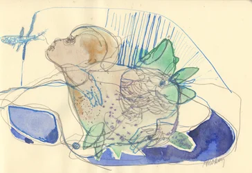 Sketchbook 11, 2024 (peinture à la détrempe, crayon, stylo sur papier)