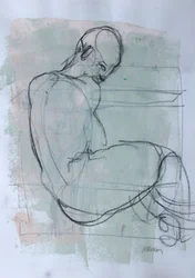 Sketchbook 45, 2025 (peinture à la détrempe, fusain sur papier)