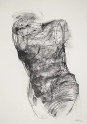 Torse 2, 2022 (fusain sur papier)