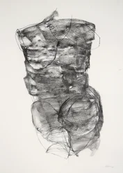 Torse 4, 2022 (fusain sur papier)
