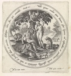 Ève offre le fruit défendu à Adam (Histoire d