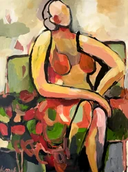 Figurine nue colorée