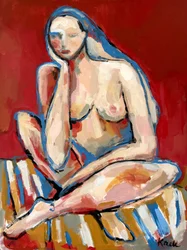 Femme nue pensive