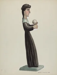 Santo sculpté et peint - Santa Rita