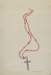 Perles de corail et crucifix, c. 1937