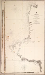 Mer Noire, carte de la côte sud-ouest de la Crimée, du cap Aia à la baie d
