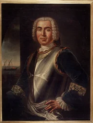 Portrait du chevalier Pierre André de Suffren de Saint-Tropez (Saint-Trophez), bailli de Suffren (1729-1788) - Art maltais - 18e siècle, 99 x 76 cm