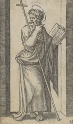 Saint Philippe, livre dans sa main gauche, bâton reposant sur son bras gauche, de la série..., vers 1500-1527