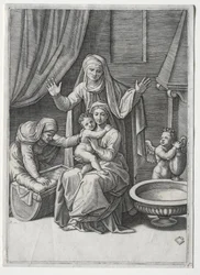 La Vierge et le Berceau avec Sainte Élisabeth et Sainte Anne, 1520