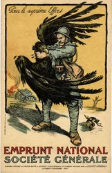 Guerre 1914-1918. Affiche publicitaire de la Société Générale "Emprunt national" (affiche)