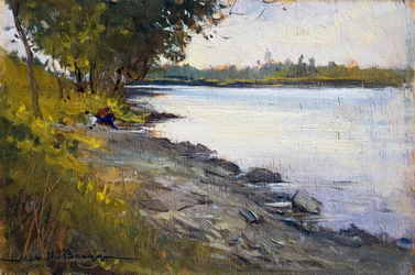 Bois, par Marcello Broggi (1896-1954), huile sur panneau
