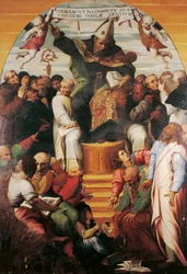 Saint Augustin en gloire disputant avec des hérétiques
