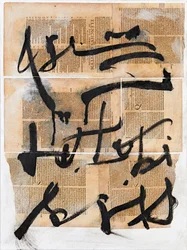 Texto #11, 2020 (collage, techniques mixtes sur toile)