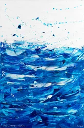 La vague bleue, 2024 (acrylique sur toile)
