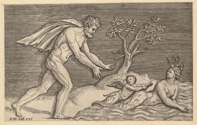 Speculum Romanae Magnificentiae : Homme nu poursuivant une naïade, vers 1515-1527