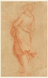 Dessin, une jeune femme (Sainte Marie-Madeleine sous la croix), 1550-75