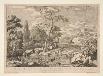 Paysage avec un troupeau de bovins