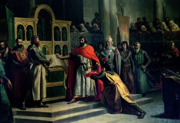 Le Serment de Santa Gadea, El Cid Campeador fait prêter serment à Alphonse VI, roi de Castille, qu