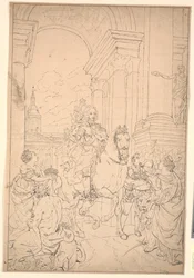 Esquisse pour le tableau : Le Danemark et la Norvège rendent hommage à Chr. VI (brûlé avec Christiansborg en 1794)