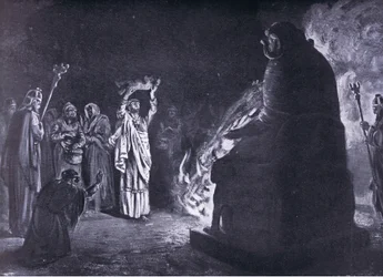 Sacrifice phénicien à Moloch (lithographie)
