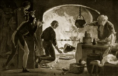 Lambert Simnel dans la cuisine, illustration tirée de "Hutchinson