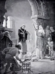Le jugement des neuf socs de charrue, illustration tirée de "L