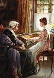 Leur hymne du soir. Chromolithographie d