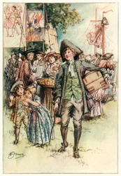 Le vicaire de Wakefield par Oliver Goldsmith (lithographie couleur)