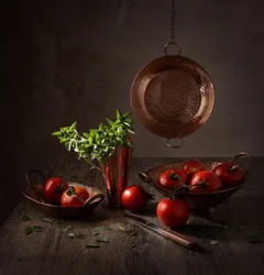 Nature morte rustique au cuivre
