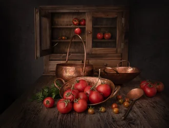 Tomates au cuivre rustique