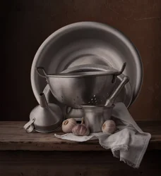 Nature morte dans une cuisine rustique