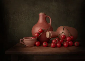Nature morte rustique aux tomates