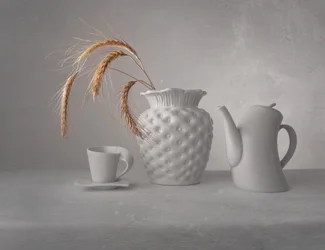 Nature morte minimaliste blanche