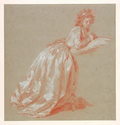 Jeune femme agenouillée