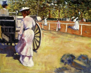 Une Dame Élégante Entrant dans un Carrosse