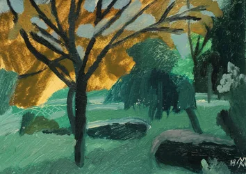 Aux jardins du Trocadéro, 2019 (huile sur papier)