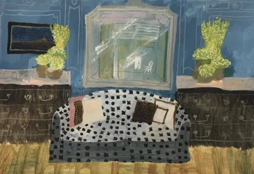 Intérieur avec le bleu Сanapé, 2019 (aquarelle sur papier).