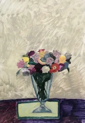 Nature morte aux fleurs séchées, 2020 (huile sur papier)