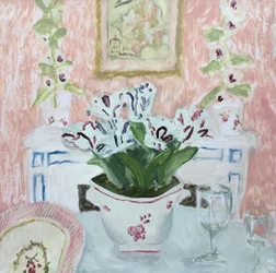Nature morte aux lys, 2019 (huile sur papier)