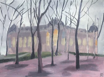 Le Petit Palais en hiver III, 2019 (huile sur papier)