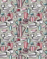 Candy Stripe Tea Party, 2020 (aquarelle, stylo, sur papier)