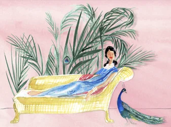Maharani sous les tropiques, 2019 (aquarelle sur papier)