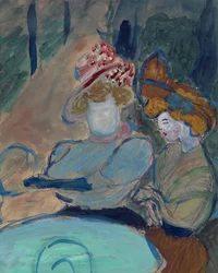 Deux femmes dans un café de rue